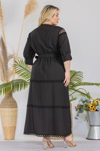 Plus Size Solid Crochet Maxi Dress