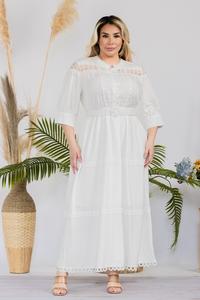 Plus Size Solid Crochet Maxi Dress