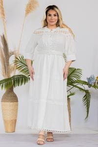 Plus Size Solid Crochet Maxi Dress