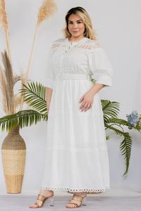 Plus Size Solid Crochet Maxi Dress