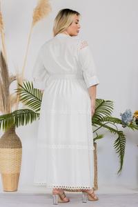 Plus Size Solid Crochet Maxi Dress