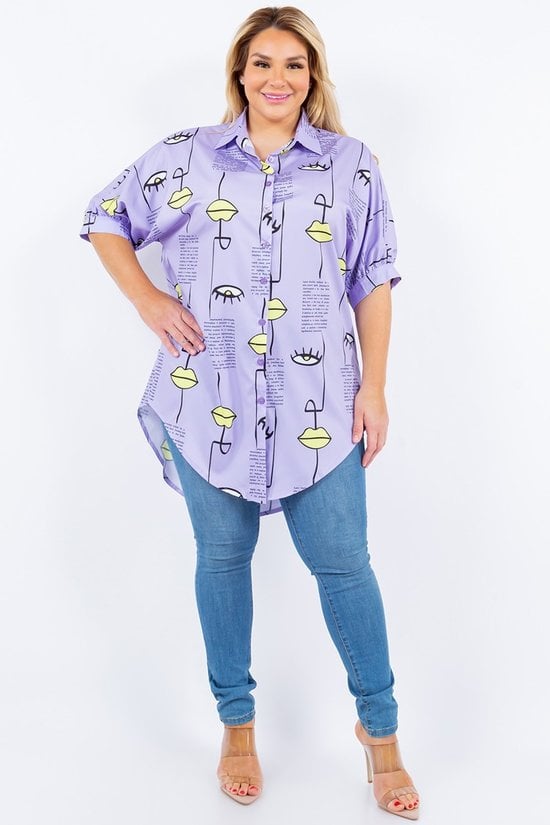 Plus Size Fashion Tunic Shirt